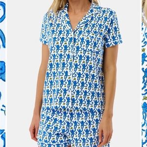 Roller Rabbit Blue Monkey Polo Pajamas